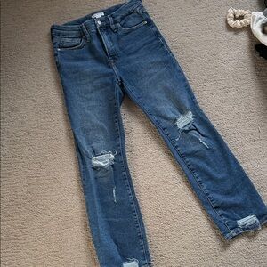 Good American high-rise Classic Blue Distressed Women Jeans